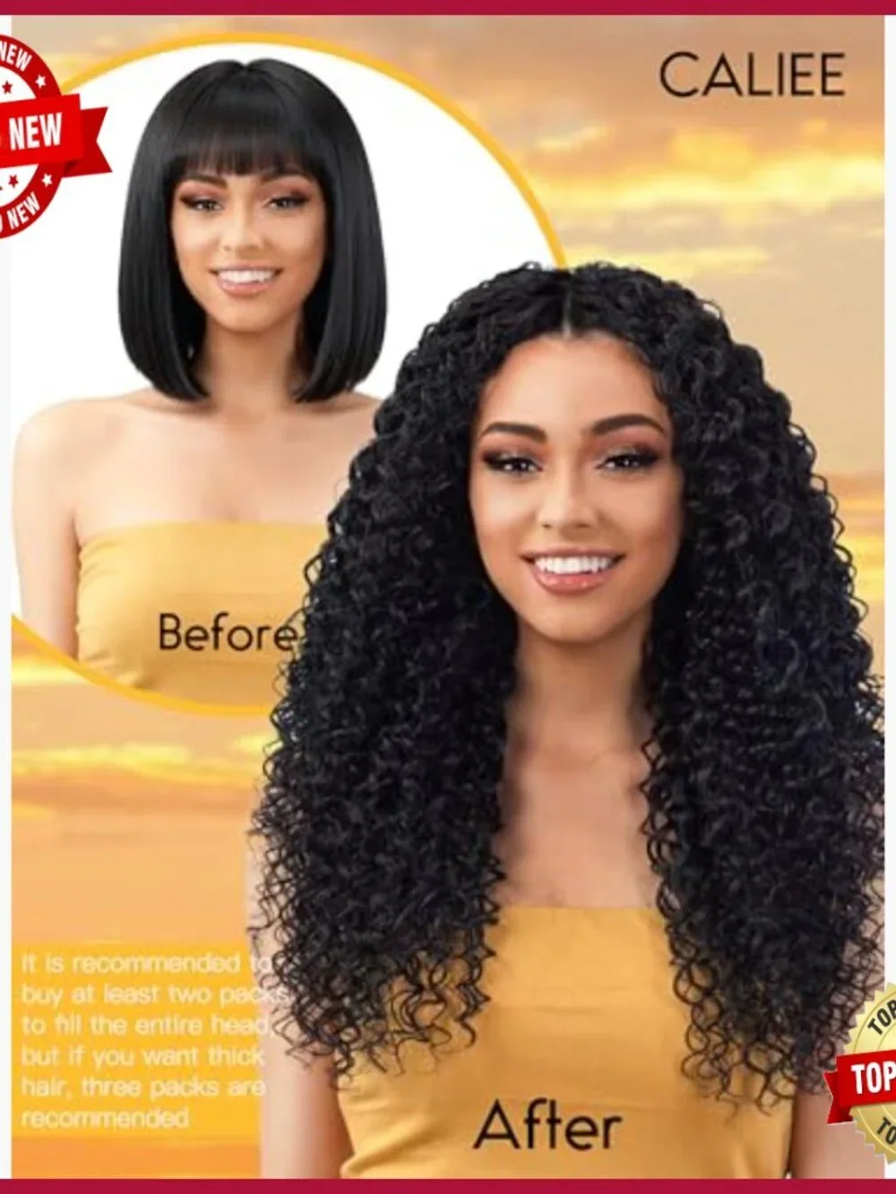 Jerry Curly Clip-In Human Hair Extensions 20 Inch 120g 7 Pieces